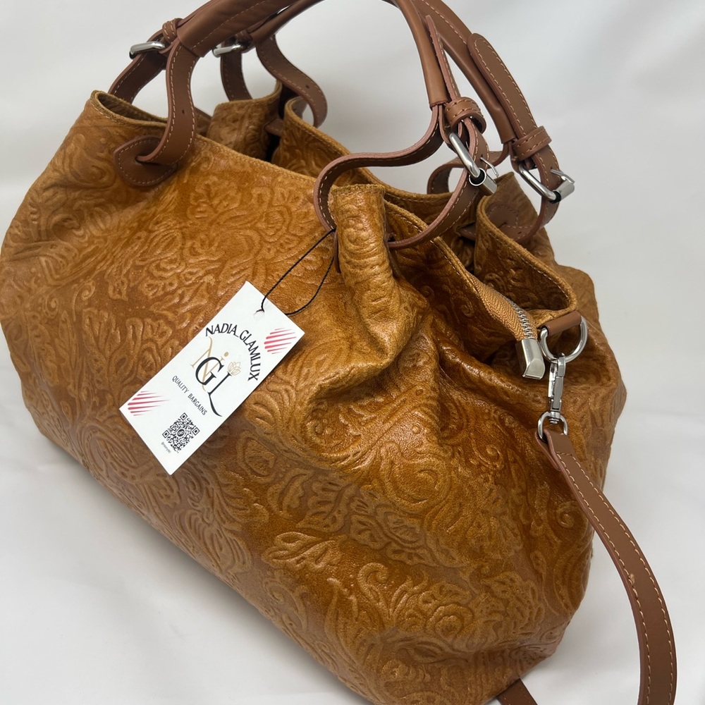 ISADORA ITALY  GENUINE Leather Large Bag Tote Purse - Picture 7 of 13